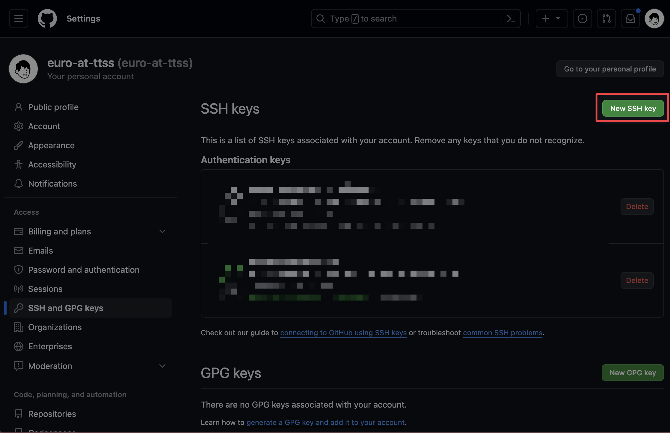 GitHub SSH and GPG keys